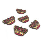 Титэм хэлбэртэй модон дүрс - хэмжээ 3.5 x 5.2 см - 5 ширхэг