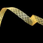 Алтлаг саатай ханан хээтэй шар хэрдэс торон тууз - өргөн 1.7 см - 21 м урт