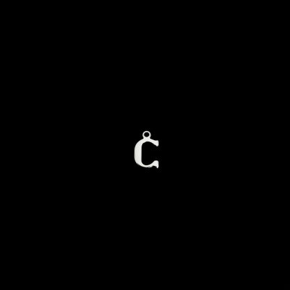Мөнгөлөг төмөрлөг C үсэг зүүсгэл - хэмжээ 7 x 11 мм - 5 ширхэг