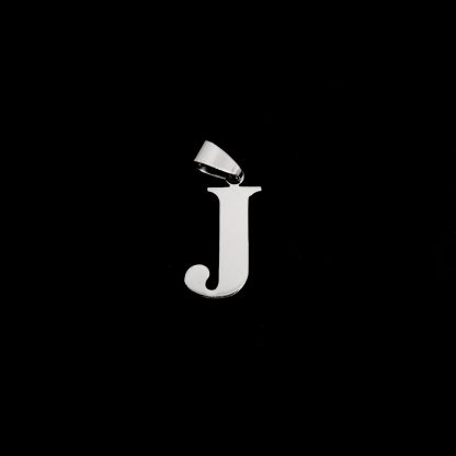 Мөнгөлөг төмөрлөг J үсэг зүүсгэл - хэмжээ 1.2 x 3.2 см