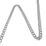 Мөнгөлөг төмөрлөг зууван гархитай гинж - өргөн 9 мм